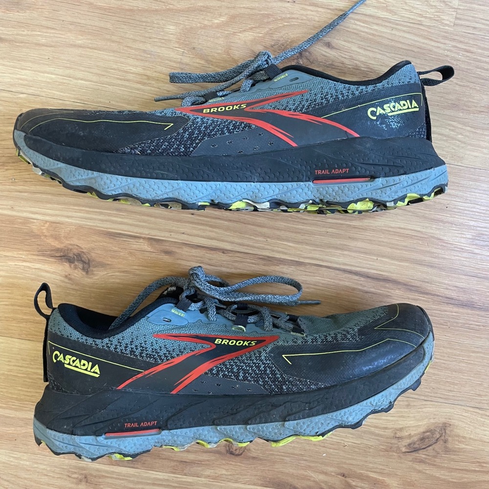 Brooks‎ Cascadia 18 Mens 8.5 Wide 2E EE Trail Hiking Running Shoes Blue Black